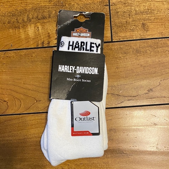 Harley-Davidson Classic White Mid Boot Socks - Picture 1 of 3
